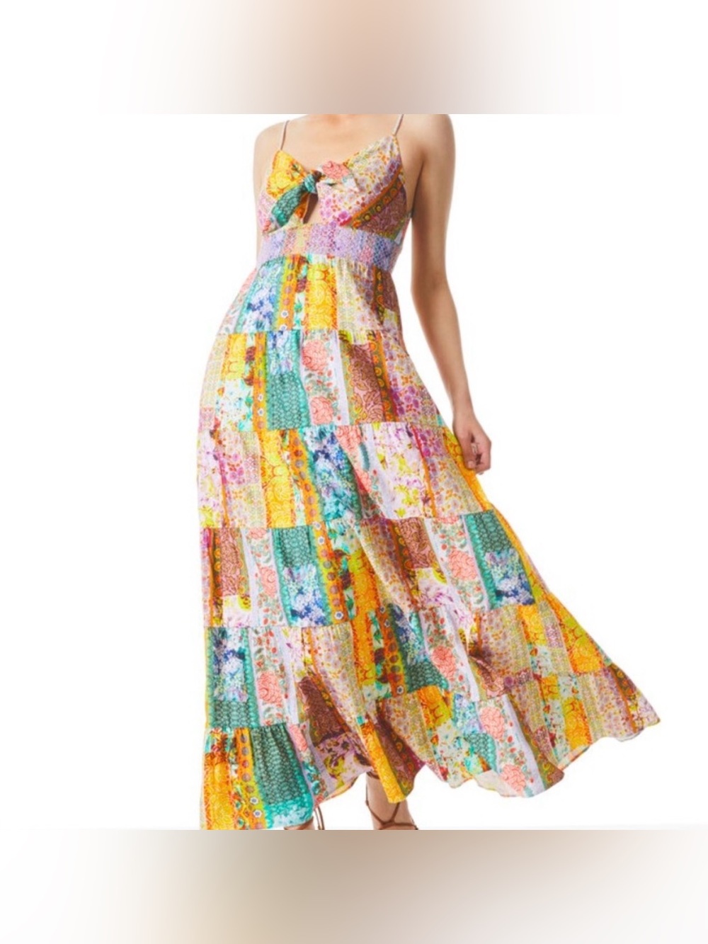 Alice + Olivia Karolina Patchwork Maxi Dress - Picture 2 of 10